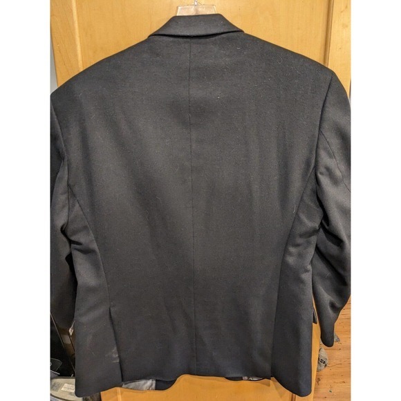 Bachrach Mens Black‎ FORMAL WEDDING Jacket Coat 46L  Aprox Wool Silk Cashmere - Picture 2 of 5